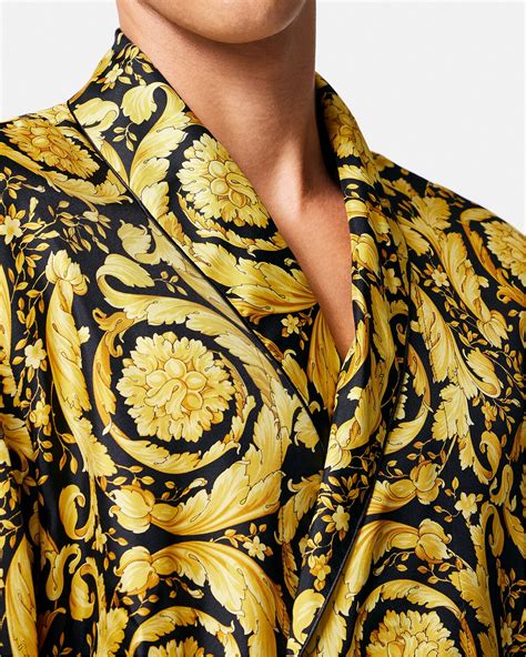 versace silk robe fake|versace barocco print robe.